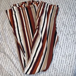 Striped bell bottom pants